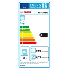 Bosch HBF133BR0 inox, beépíthető, sütőtér: 66L, grill, sütő