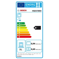 Bosch HQG572EB3 fekete, beépíthető, sütőtér: 71L, grill, légkeverés, sütő