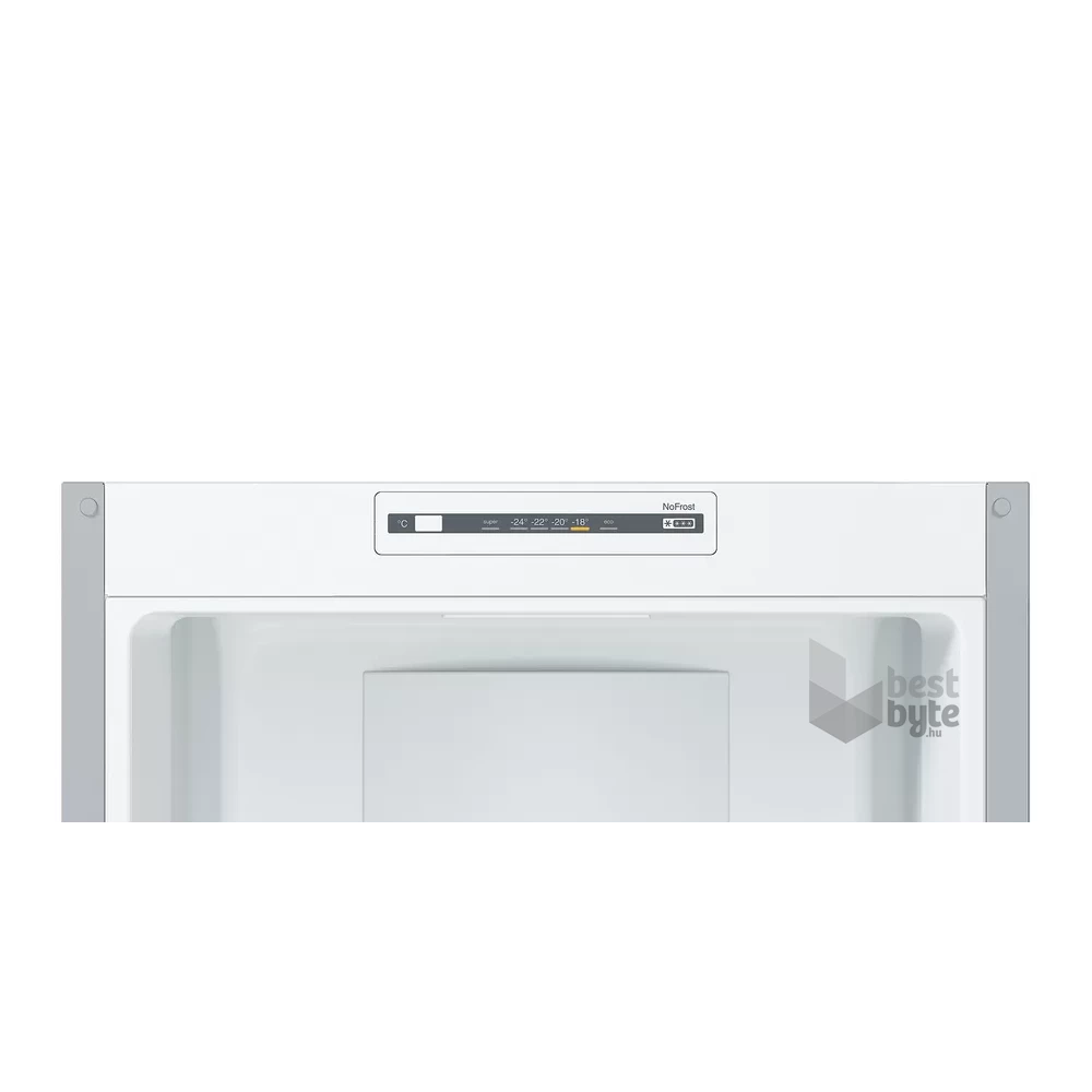 Bosch KGN36NLEA inox, alulfagyasztós, Hűtő:216L, Fagyasztó:89L, No frost hűtőszekrény