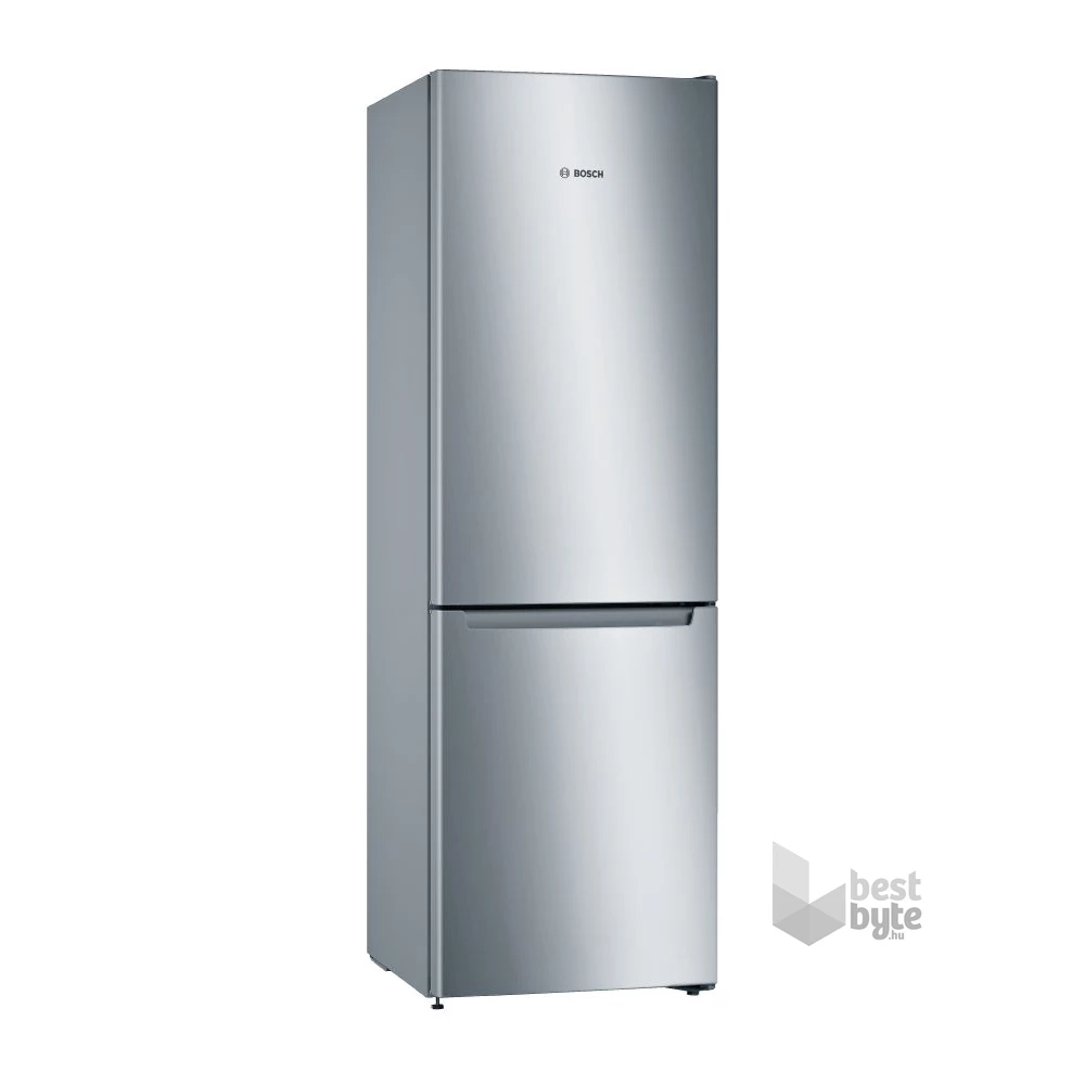 Bosch KGN36NLEA inox, alulfagyasztós, Hűtő:216L, Fagyasztó:89L, No frost hűtőszekrény