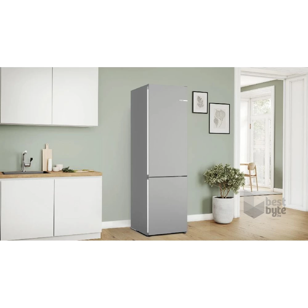 Bosch KGN392LDF inox, alulfagyasztós, Hűtő:260L, Fagyasztó:103L, Total No frost hűtőszekrény