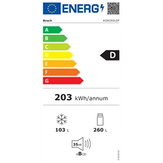 Bosch KGN392LDF inox alulfagyasztós hűtőszekrény