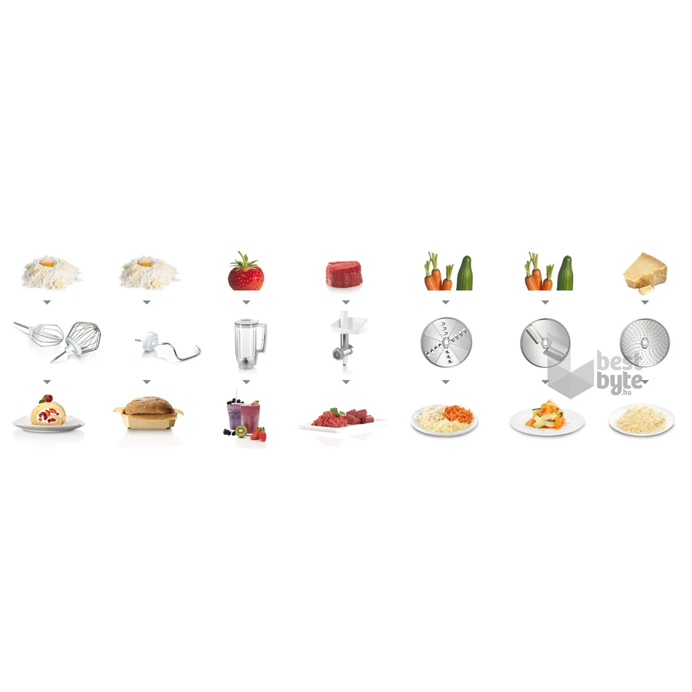 Bosch MUM58231 1000W, 3,9L, fehér-ezüst konyhai robotgép