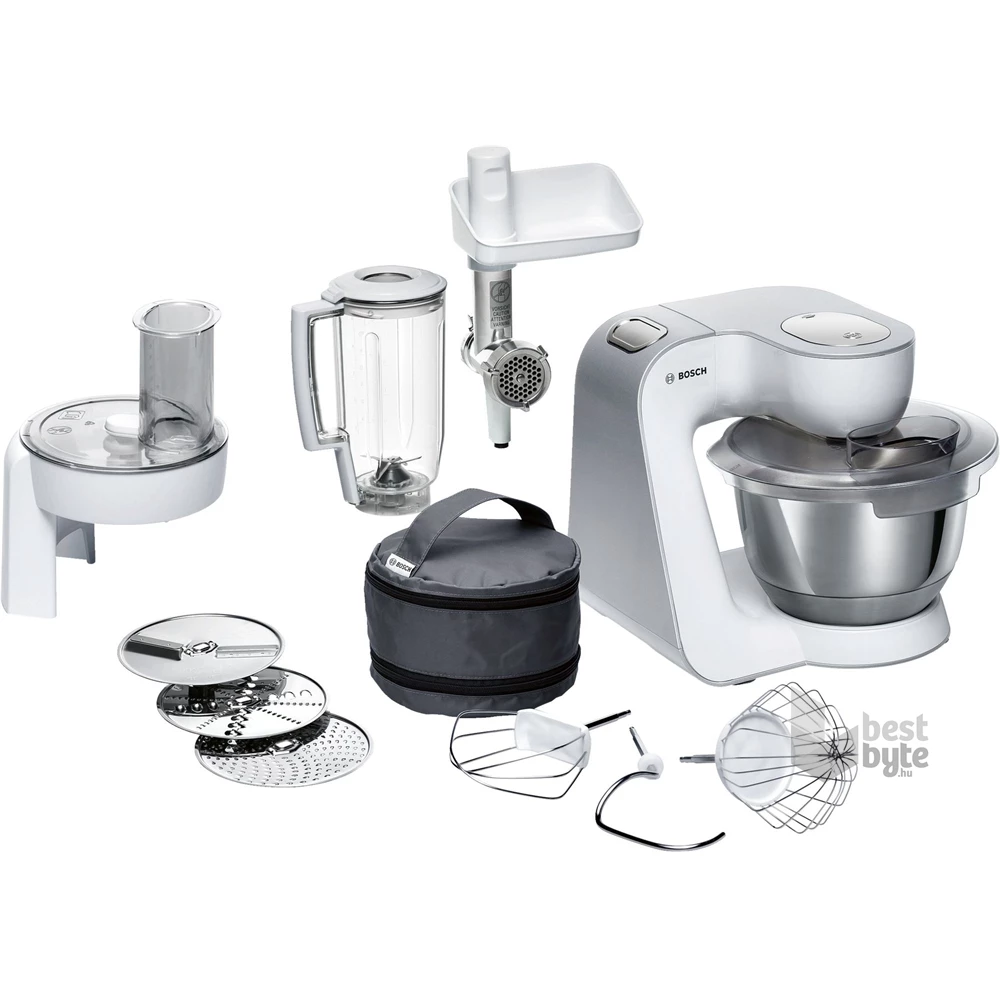 Bosch MUM58231 1000W, 3,9L, fehér-ezüst konyhai robotgép (Újszerű)