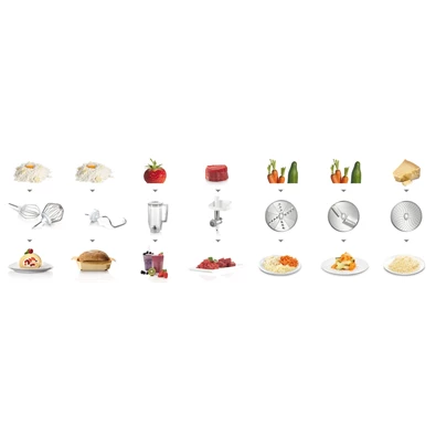 Bosch MUM58231 1000W, 3,9L, fehér-ezüst konyhai robotgép (Újszerű)