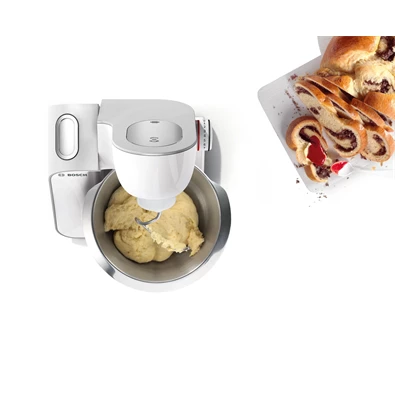 Bosch MUM58231 1000W, 3,9L, fehér-ezüst konyhai robotgép (Újszerű)