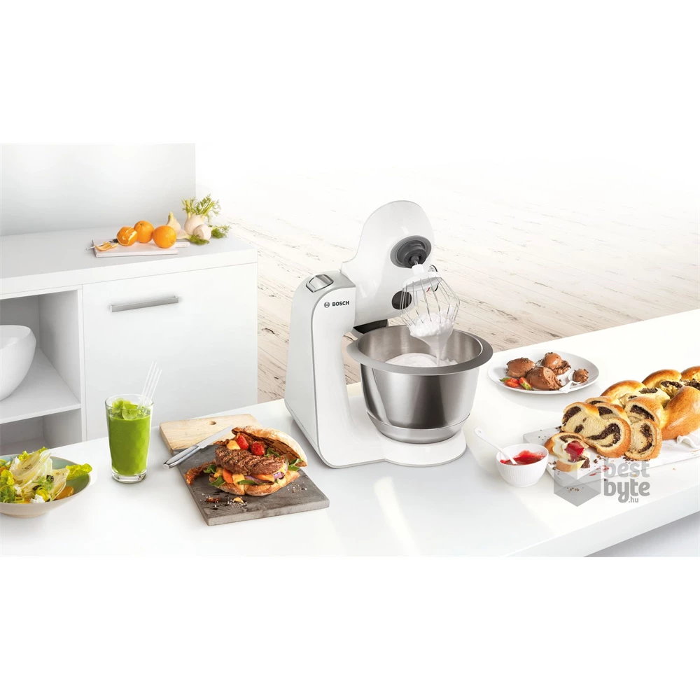 Bosch MUM58231 1000W, 3,9L, fehér-ezüst konyhai robotgép (Újszerű)