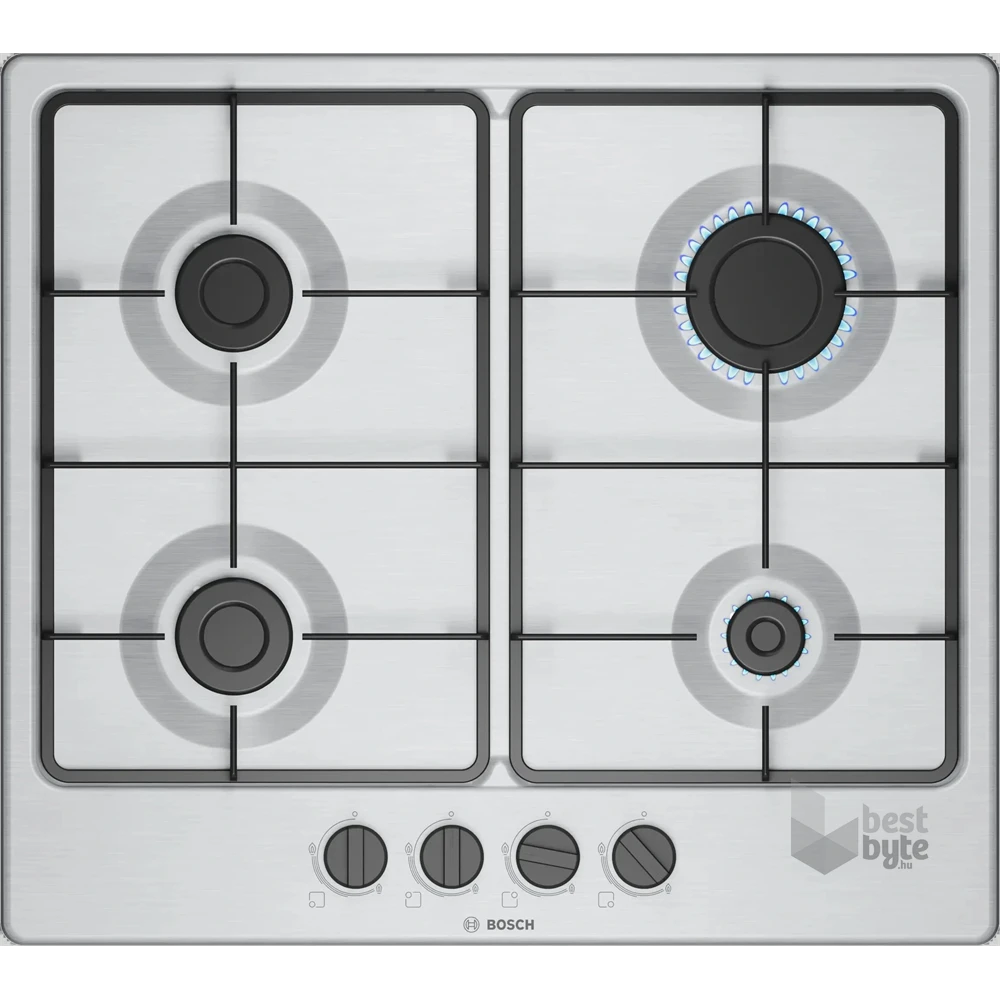 Bosch PGP6B5K60 inox, beépíthető, gáz, főzőzóna:4, beépíthető méret: 58,2cm, főzőlap