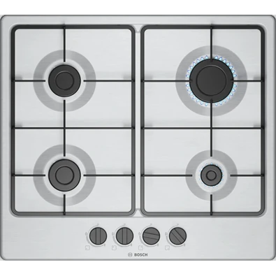 Bosch PGP6B5K60 inox, beépíthető, gáz, főzőzóna:4, beépíthető méret: 58,2cm, főzőlap