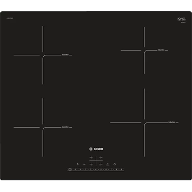 Bosch PUE611FB1E fekete, beépíthető, indukciós, főzőzóna: 4, beépíthető méret: 56cm, főzőlap