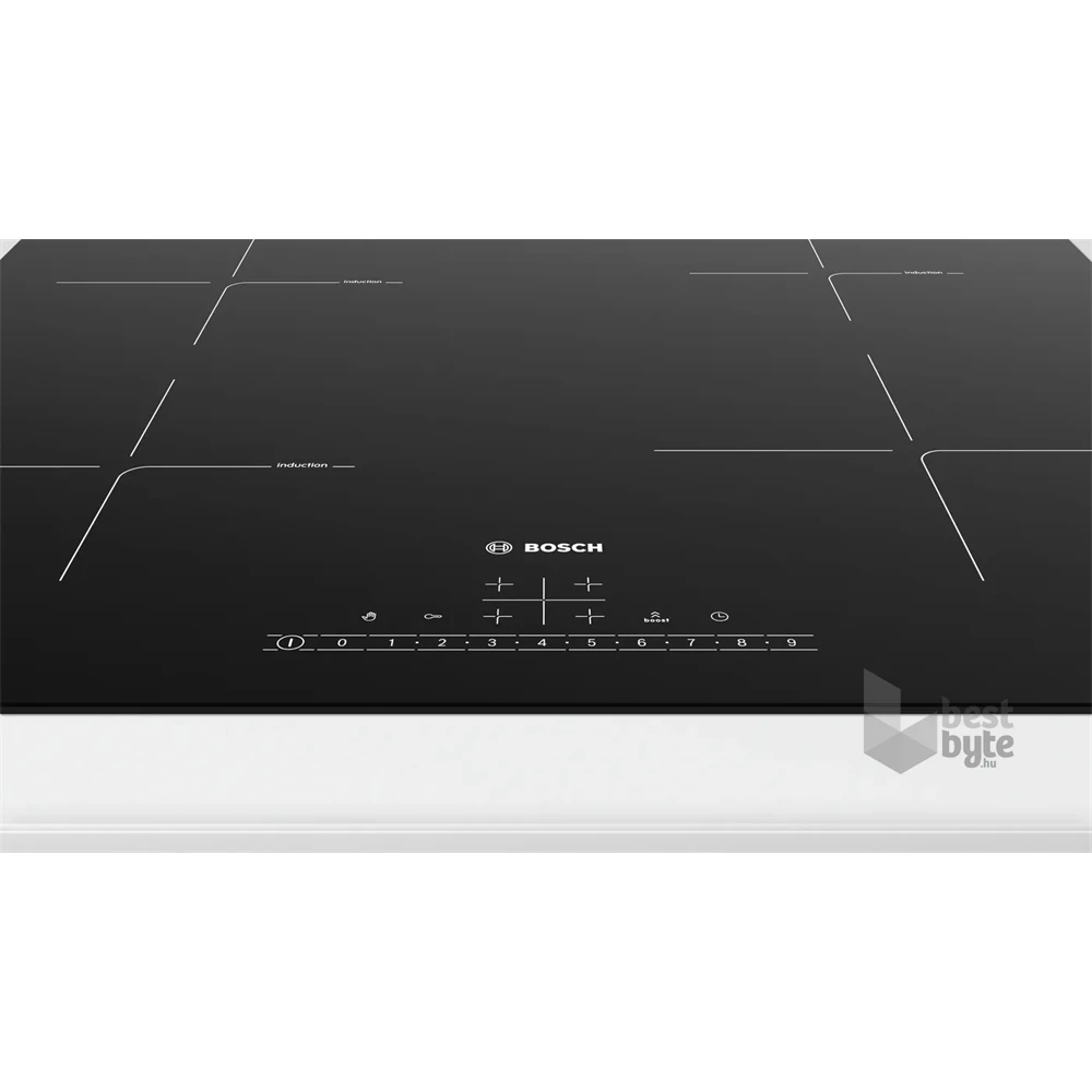 Bosch PUE611FB1E fekete, beépíthető, indukciós, főzőzóna: 4, beépíthető méret: 56cm, főzőlap