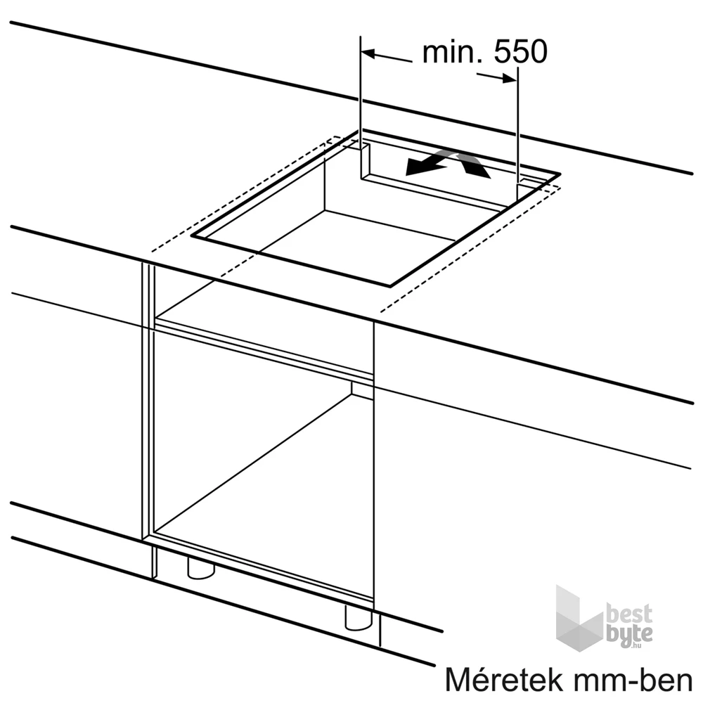 Bosch PUE611FB1E fekete, beépíthető, indukciós, főzőzóna: 4, beépíthető méret: 56cm, főzőlap