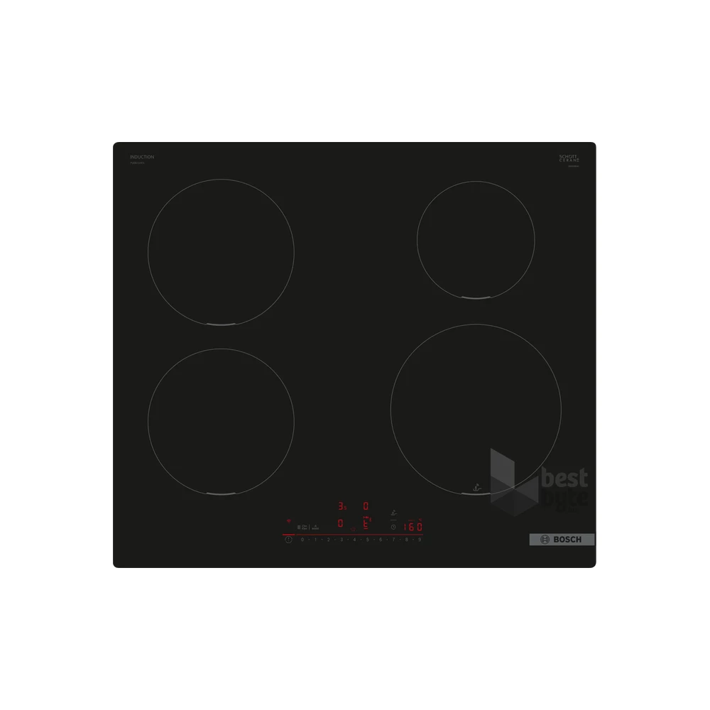 Bosch PUE611HC1E fekete, beépíthető, indukciós, főzőzóna: 4, beépíthető méret: 56cm, főzőlap