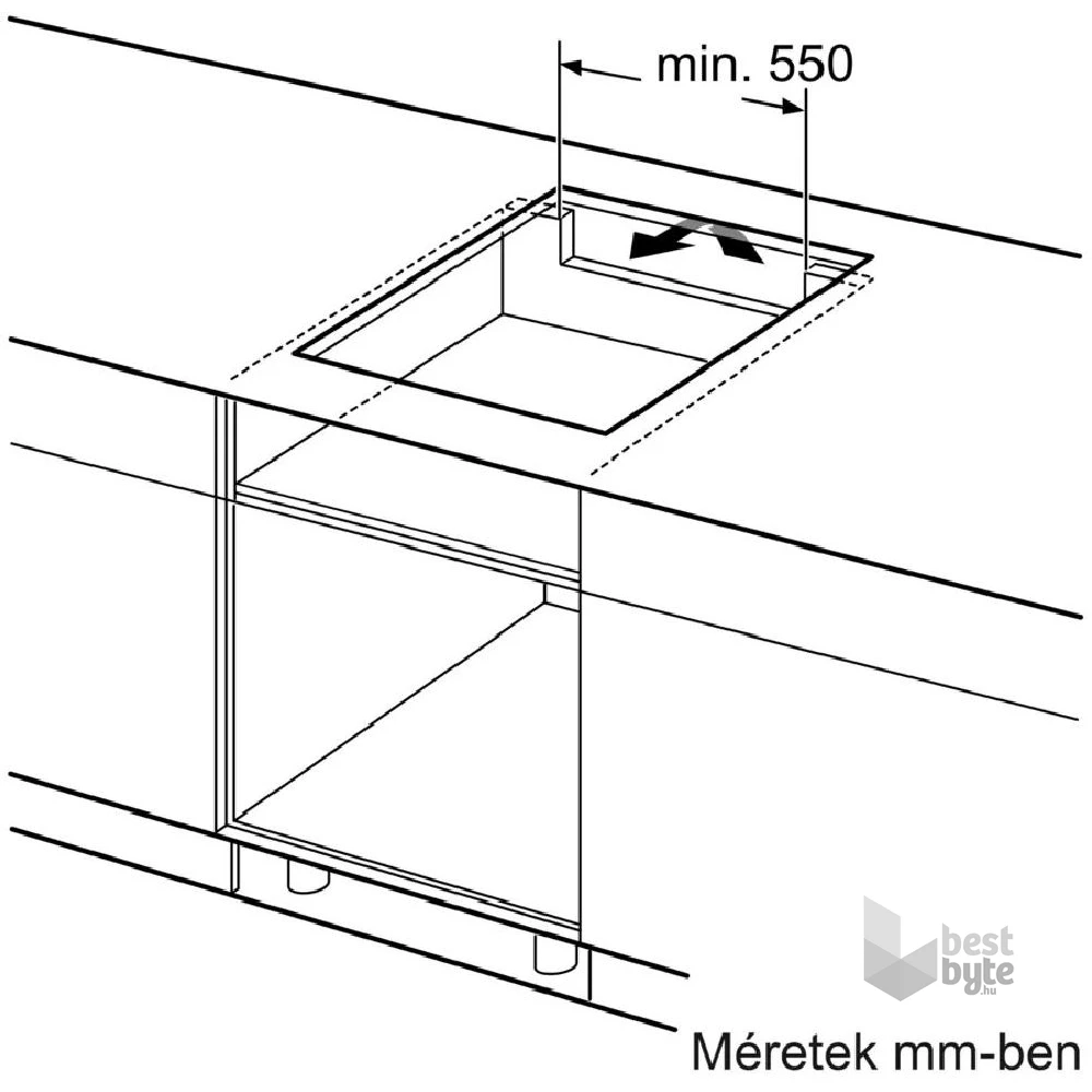 Bosch PUE64KBB5E fekete, beépíthető, indukciós, főzőzóna: 4, beépíthető méret: 56cm, főzőlap