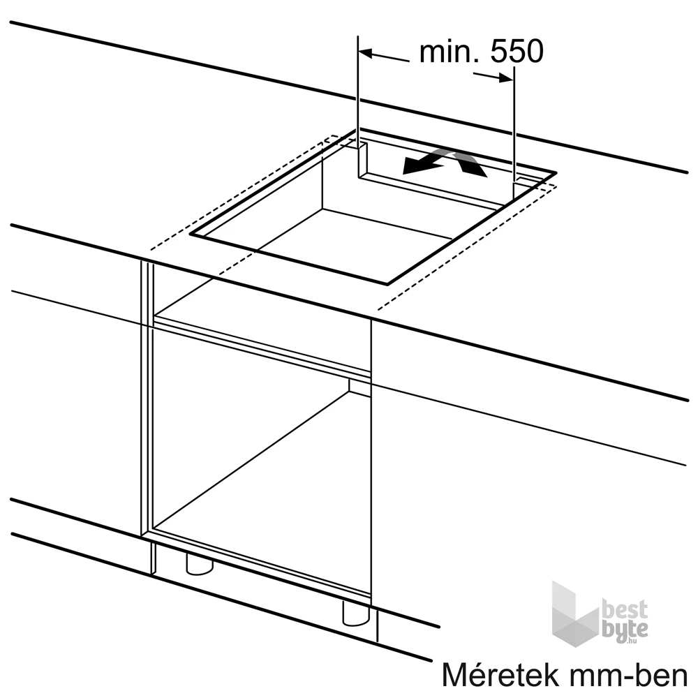 Bosch PUE64KBB5E fekete, beépíthető, indukciós, főzőzóna: 4, beépíthető méret: 56cm, főzőlap