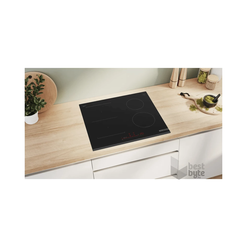 Bosch PVS631HB1E fekete, beépíthető, indukciós, főzőzóna: 4, beépíthető méret: 56cm, főzőlap