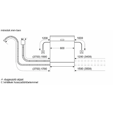 Bosch SMI4HTS00E beépíthető 13 terítékes mosogatógép (Használt - B)