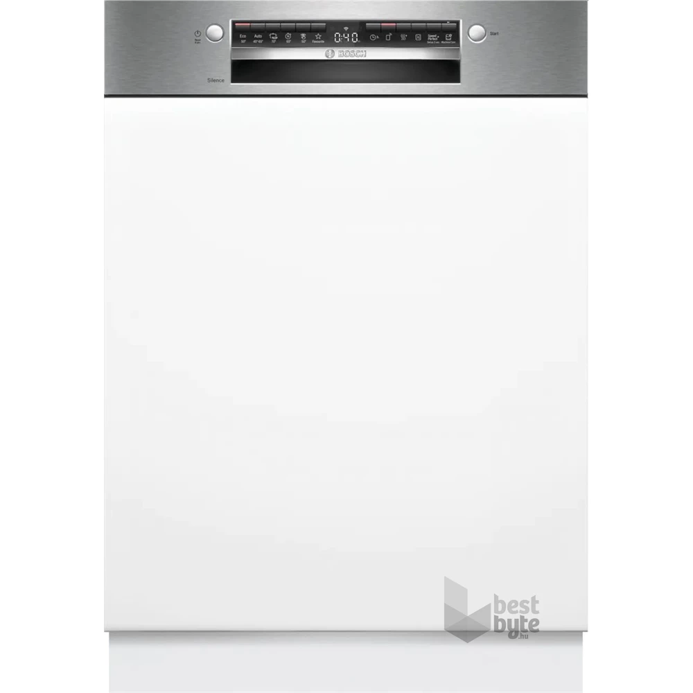 Bosch SMI4HTS14E ezüst, programok száma:6, beépíthető, 13 terítékes mosogatógép