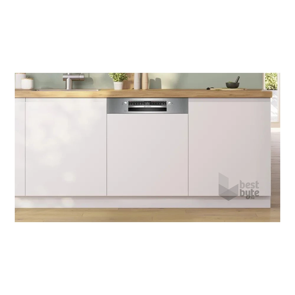 Bosch SMI4HTS14E ezüst, programok száma:6, beépíthető, 13 terítékes mosogatógép