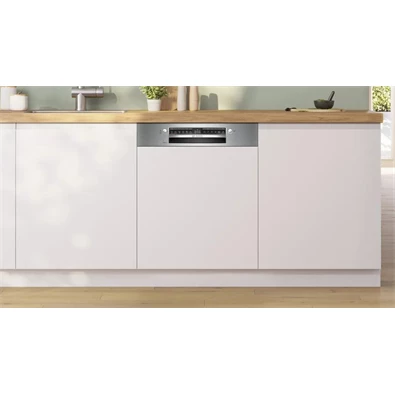 Bosch SMI4HTS14E ezüst, programok száma:6, beépíthető, 13 terítékes mosogatógép