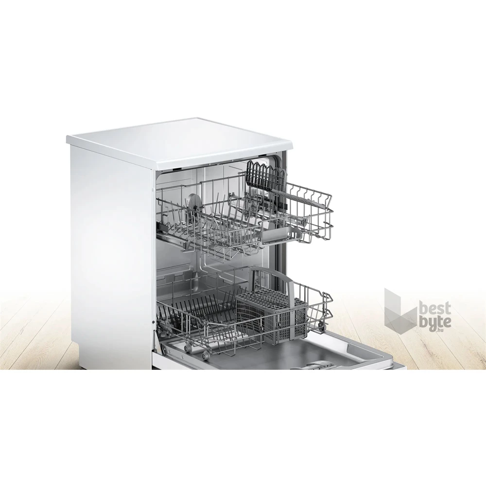 Bosch SMS25AW05E fehér, programok száma: 5, szabadonálló, 12 terítékes mosogatógép 