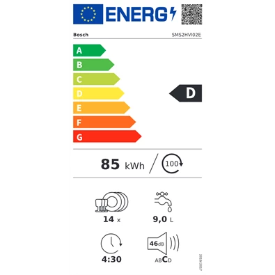 Bosch SMS2HVI02E 14 terítékes inox mosogatógép