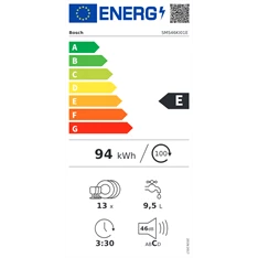 Bosch SMS46KI01E inox, programok száma: 6, szabadonálló, 13 terítékes mosogatógép (Újszerű)