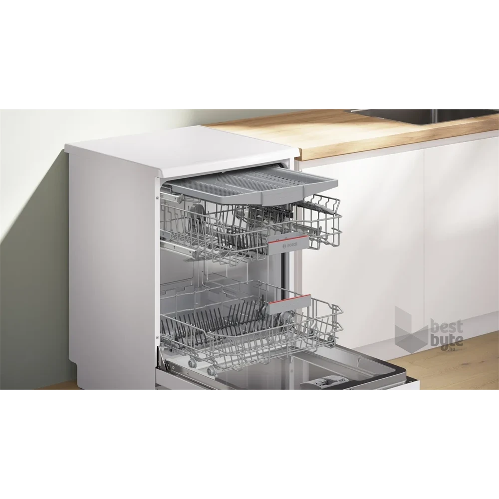 Bosch SMS46KW02E fehér, programok száma: 5, szabadonálló, 13 terítékes mosogatógép