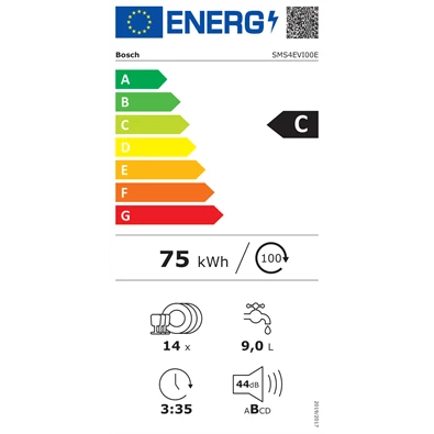 Bosch SMS4EVI00E inox, programok száma: 6, szabadonálló, 14 terítékes mosogatógép 