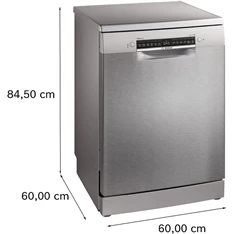 Bosch SMS4EVI00E inox, programok száma: 6, szabadonálló, 14 terítékes mosogatógép 