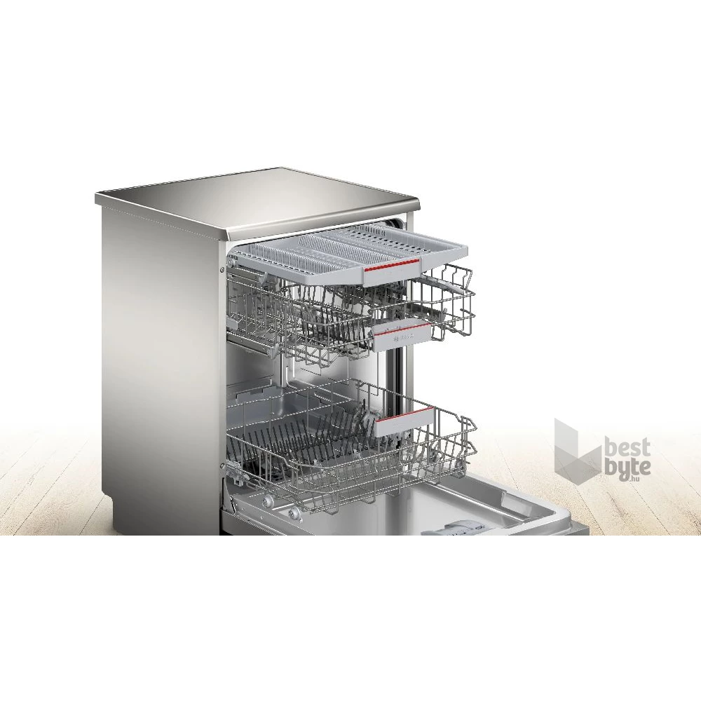Bosch SMS4EVI00E inox, programok száma: 6, szabadonálló, 14 terítékes mosogatógép 