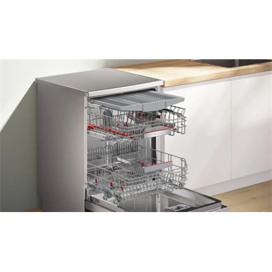 Bosch SMS6ECI12E inox, szabadonálló, programok száma:8, 14 terítékes mosogatógép