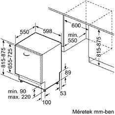 Bosch SMV4EVX04E ezüst, programok száma: 6, beépíthető, 13 terítékes mosogatógép 