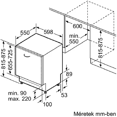 Bosch SMV4EVX04E ezüst, programok száma: 6, beépíthető, 13 terítékes mosogatógép 