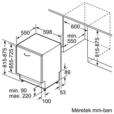 Bosch SMV4HVX33E programok száma: 13, beépíthető, 13 terítékes mosogatógép 
