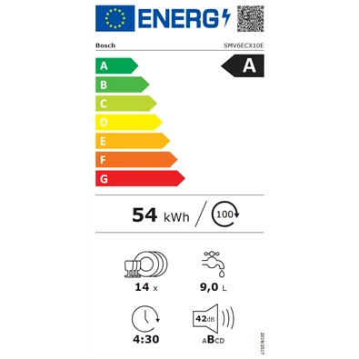 Bosch SMV6ECX10E beépíthető 14 terítékes mosogatógép
