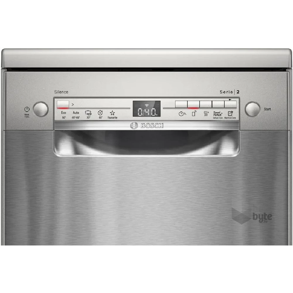 Bosch SPS2HMI42E inox, programok száma: 5, keskeny szabadonálló, 10 terítékes mosogatógép 