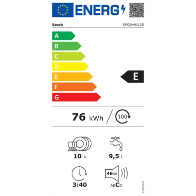 Bosch SPS2HMI42E keskeny 10 terítékes inox mosogatógép