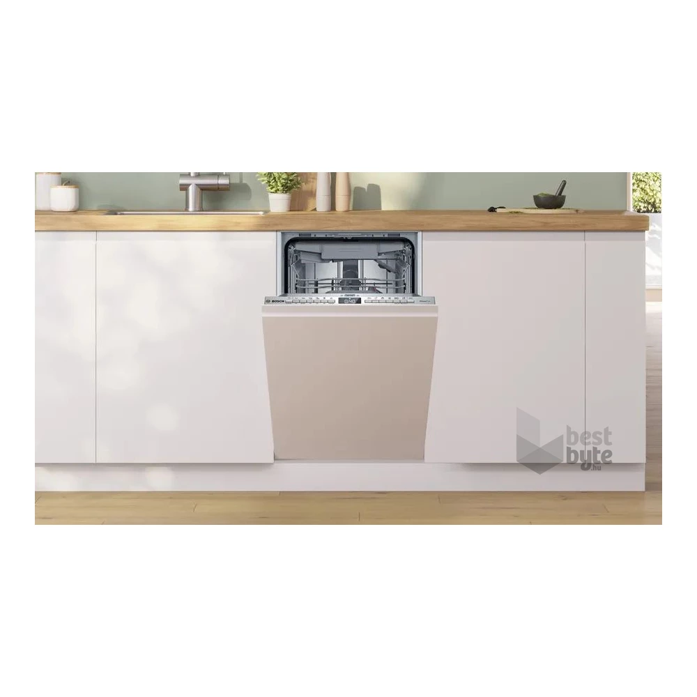 Bosch SPV4EMX17E ezüst, programok száma:6, beépíthető, 10 terítékes mosógatógép
