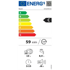 Bosch SPV6EMX05E beépíthető keskeny 10 terítékes mosogatógép