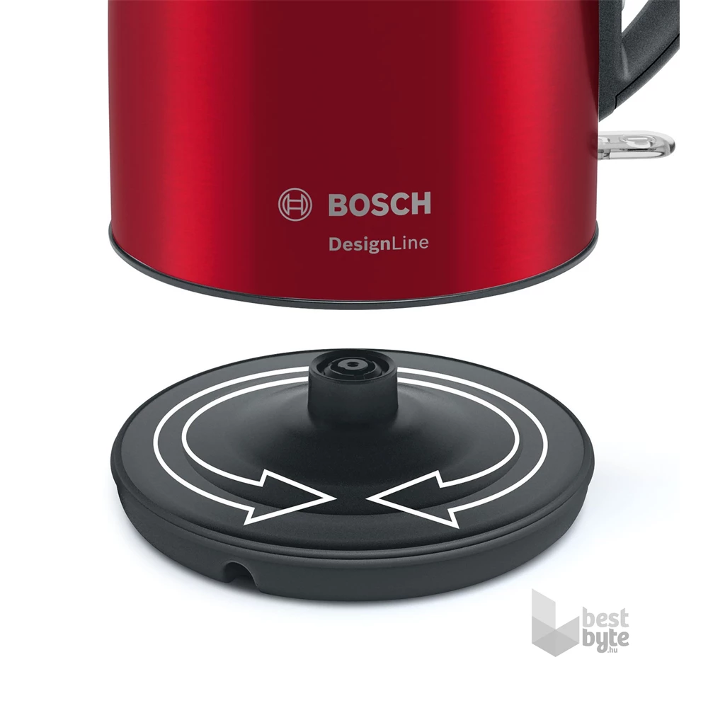 Bosch TWK3P424 DesignLine 1,7L-es piros-fekete vízforraló