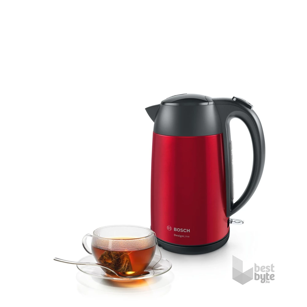 Bosch TWK3P424 DesignLine 1,7L-es piros-fekete vízforraló