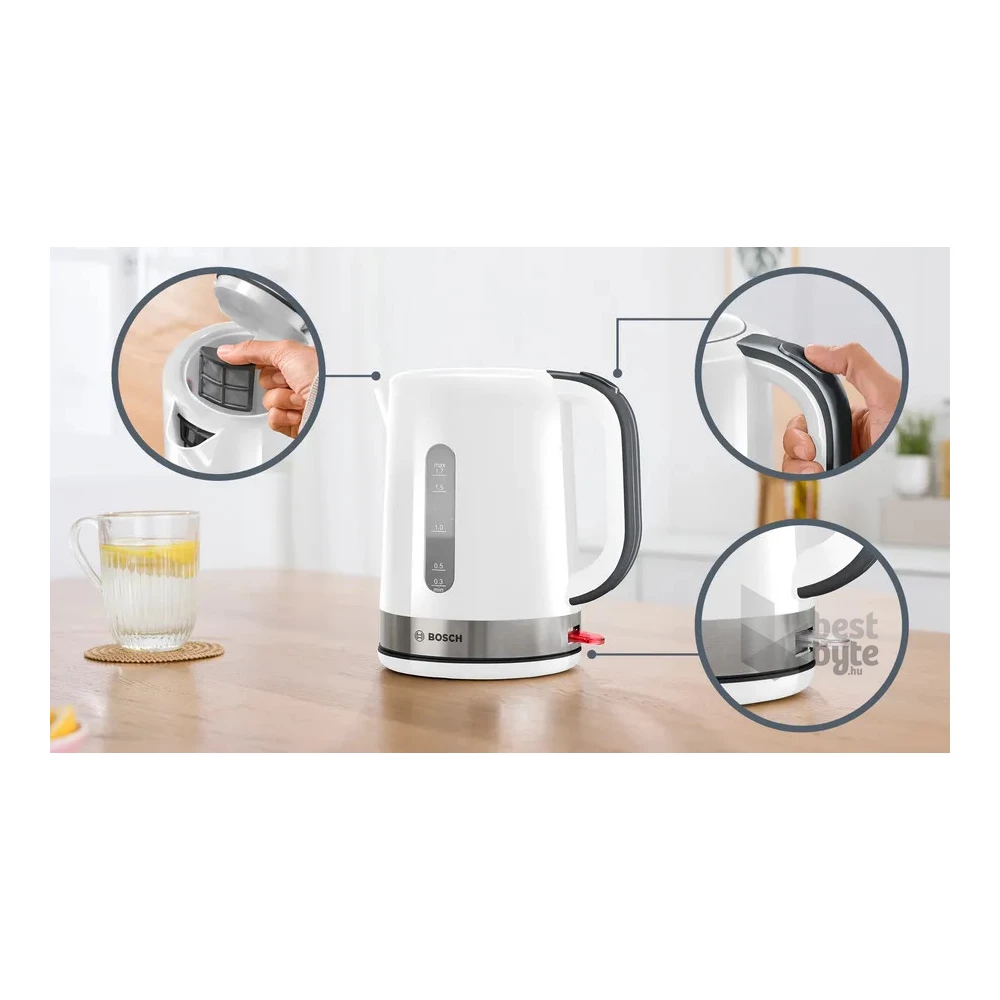 Bosch TWK6A511 1,7L-es fehér-szürke vízforraló