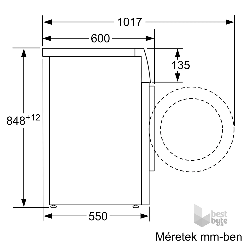 Bosch WAN28267BY fehér, elöltöltős, max.1400ford., 8 kg, mosógép