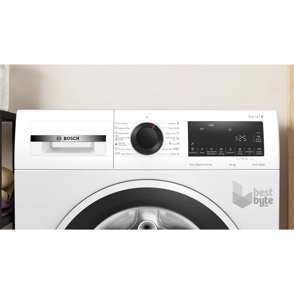 Bosch WGG2540NBY fehér, elöltöltős, max 1400ford,  10kg, gőzmosógép