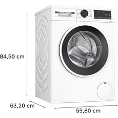 Bosch WGG2540NBY fehér, elöltöltős, max 1400ford,  10kg, gőzmosógép