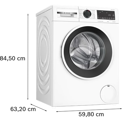 Bosch WGG2540NBY fehér, elöltöltős, max 1400ford,  10kg, gőzmosógép