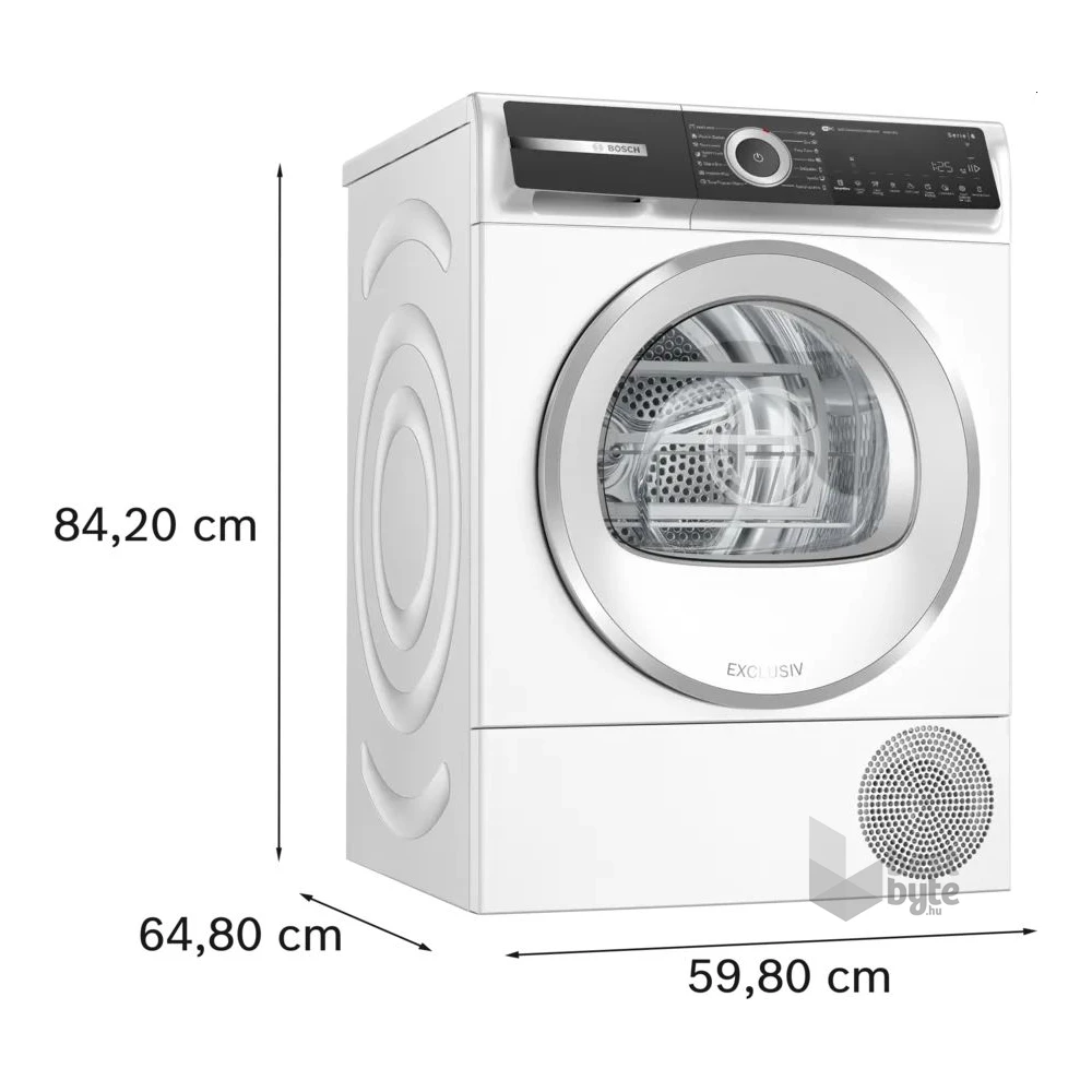 Bosch WQH246D3BY fehér-inox, 9kg, hőszivattyús szárítógép