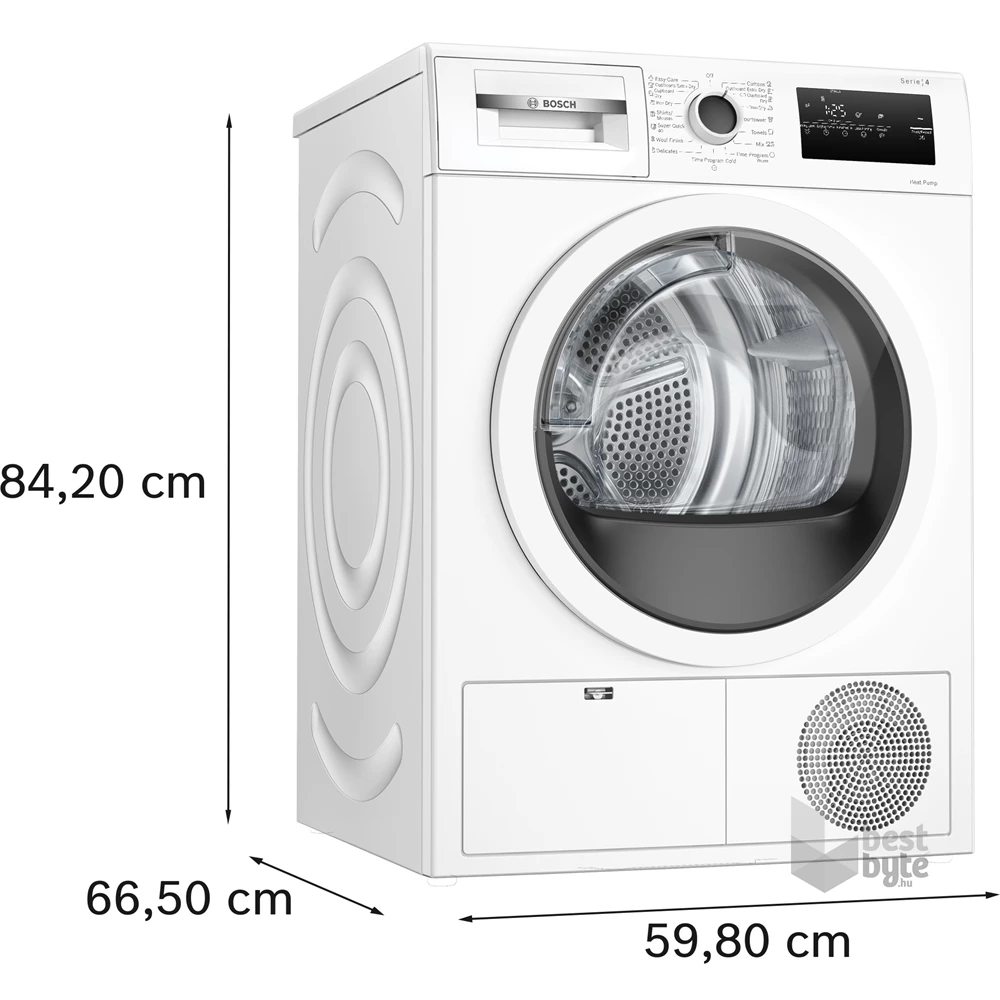 Bosch WTH85205BY fehér, 7 kg, hőszivattyús, szárítógép