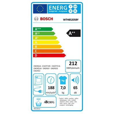 Bosch WTH85205BY 7kg hőszivattyús szárítógép 